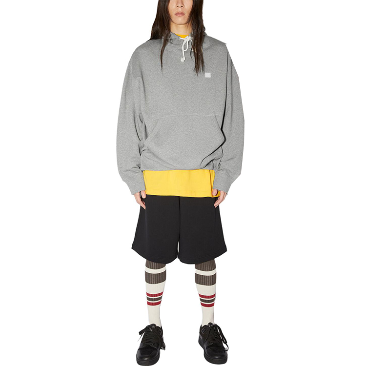 Lookbook Acne Studios FW22 男女款灰色笑臉棉質連帽衫。 CI0079