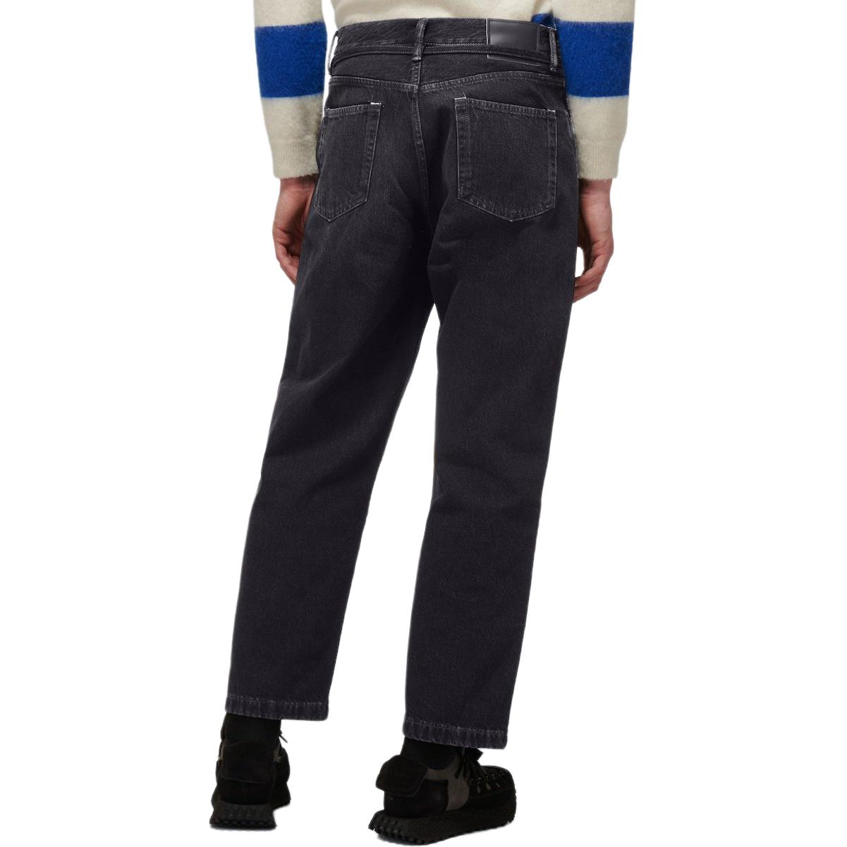 Shop Acne Studios FW22 男女同款高腰抽繩寬鬆牛仔褲 1991 TOJ 黑色 C00033-900