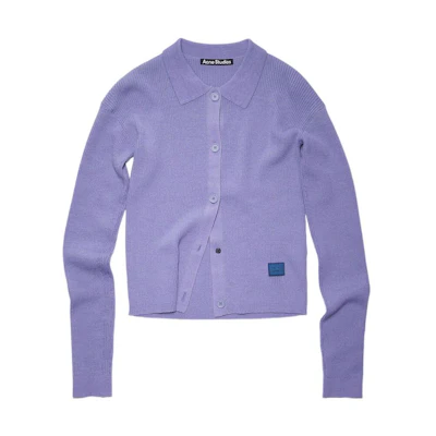 Acne Studios FW22 Unisex Solid Ribbed Collar Sweater Purple. C60064-BRG