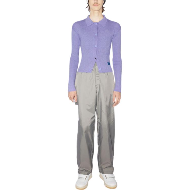 Lookbook 아크네 스튜디오 FW22 유니섹스 퍼플 솔리드 립 칼라 스웨터. C60064-BRG