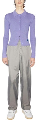 아크네 스튜디오 FW22 유니섹스 퍼플 솔리드 립 칼라 스웨터. C60064-BRG Lookbook 아크네 스튜디오 FW22 유니섹스 퍼플 솔리드 립 칼라 스웨터. C60064-BRG