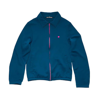 Acne Studios FW22 Unisex Solid Zip-Up Sweatshirt Deep Blue CI0118-BPA