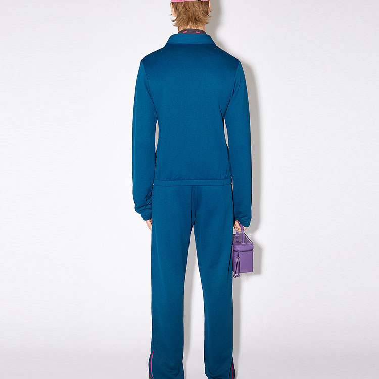 Shop アクネ ステュディオズ FW22 ユニセックス ソリッド ジップアップ スウェットシャツ ディープブルー CI0118-BPA