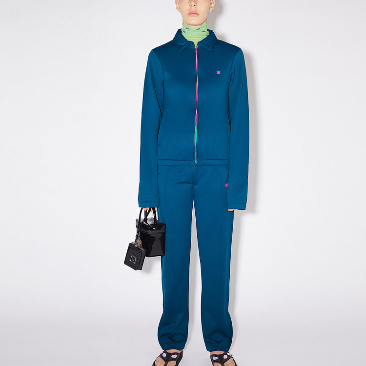 Purchase アクネ ステュディオズ FW22 ユニセックス ソリッド ジップアップ スウェットシャツ ディープブルー CI0118-BPA