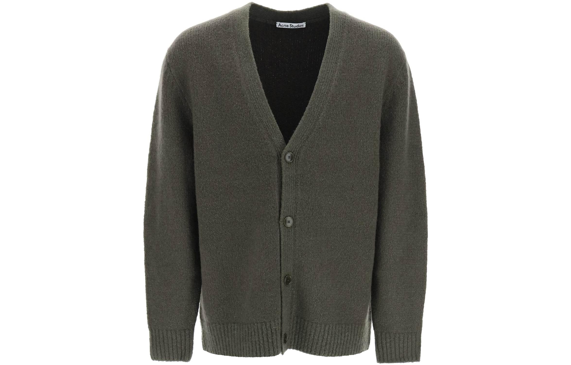 Order 아크네 스튜디오 FW22 브이넥 니트 가디건 그레이-그린 긴소매 B60222-AAY