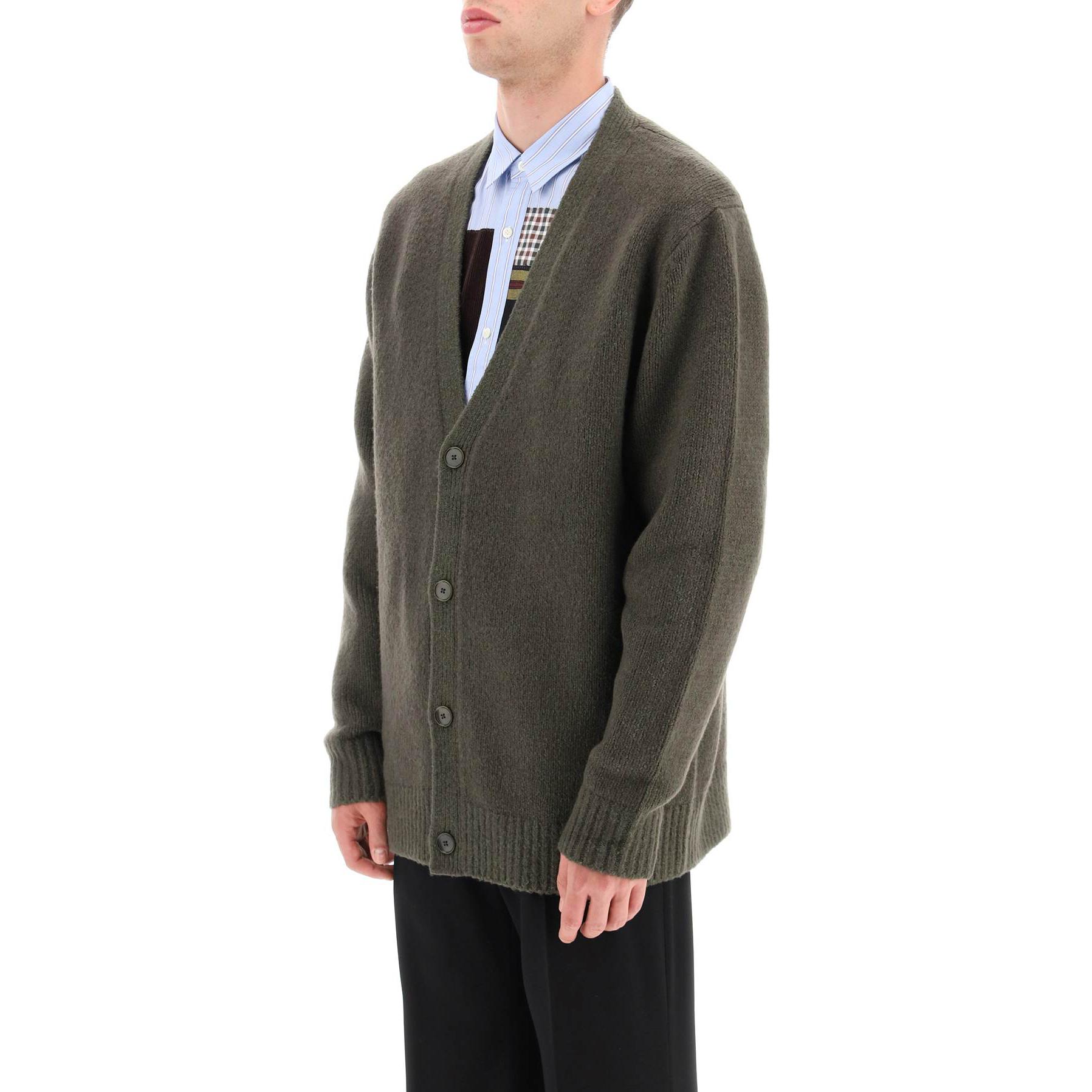 Purchase 아크네 스튜디오 FW22 브이넥 니트 가디건 그레이-그린 긴소매 B60222-AAY