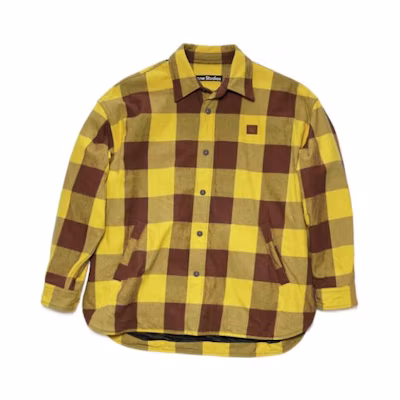 Acne Studios FW22 Yellow Check Button-Up Long Sleeve Shirt Unisex. C90117-CL2