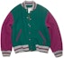 Order Acne Studios FW23 Face Patch Colorblock Varsity Jacket Purple Green. C90162-DJJ