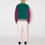 Shop Acne Studios FW23 Face Patch Colorblock Varsity Jacket Purple Green. C90162-DJJ