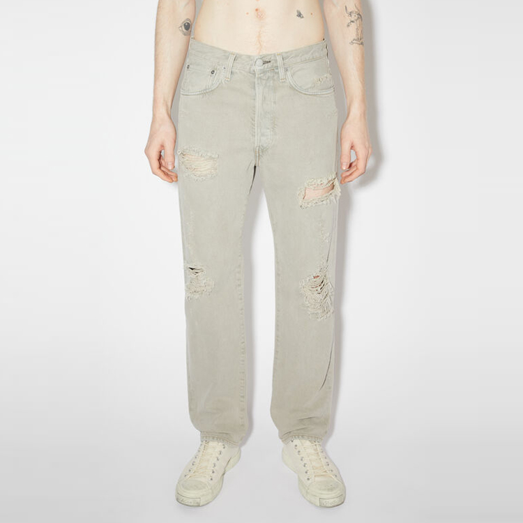 Acne Studios FW23  Grey Distressed Low-Rise Loose Fit Denim Jeans. B00326-ALS 圖 3