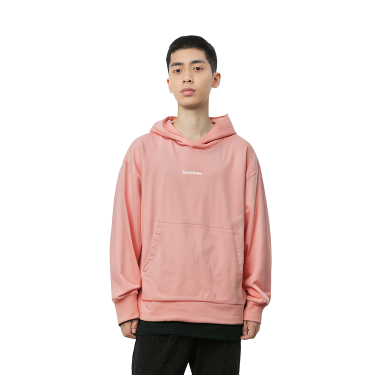 Shop Acne Studios 2023秋冬宽松粉色连帽卫衣带口袋 BI0198-418