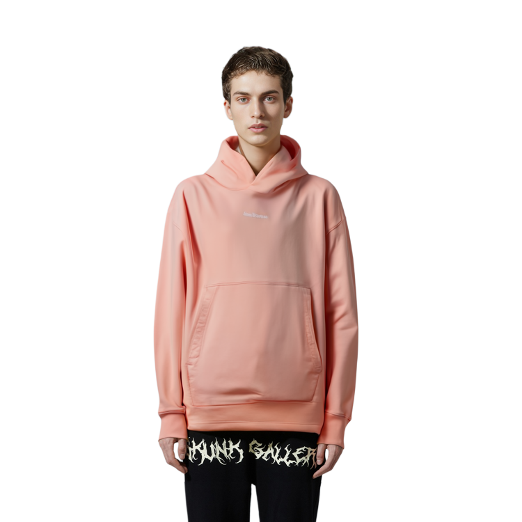 Cheap Acne Studios 2023秋冬宽松粉色连帽卫衣带口袋 BI0198-418