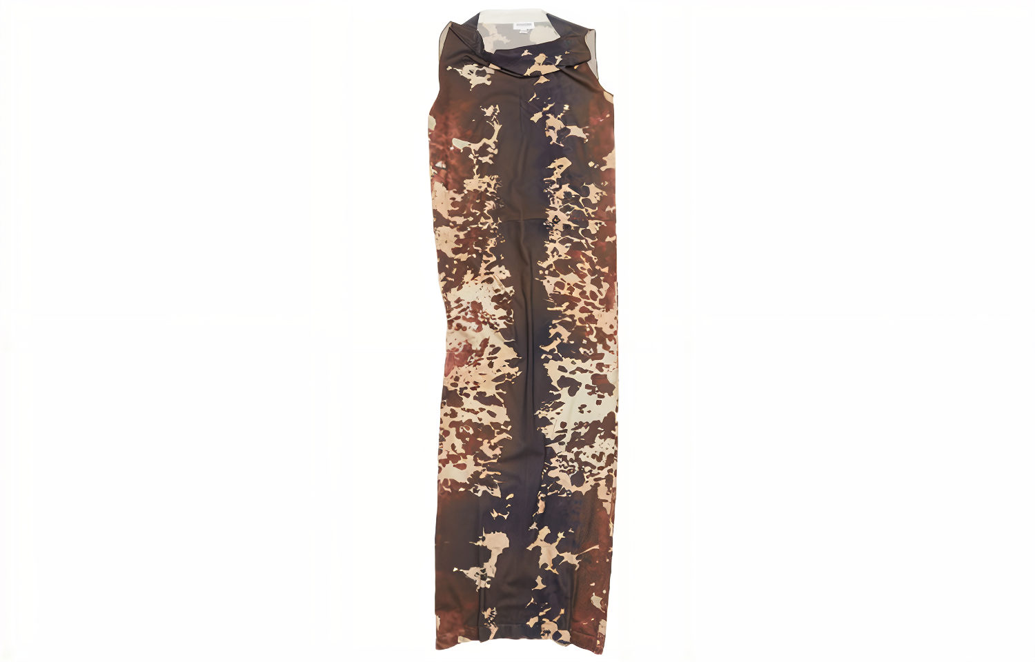 Acne Studios FW23 Almond Brown Sleeveless Midi Dress with All-Over Print A20581-ADS