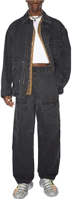 アクネ ストゥディオズ FW23 ブラックデニム リラックスフィット マルチポケット ジーンズ メンズ BK0560-900 Lookbook アクネ ストゥディオズ FW23 ブラックデニム リラックスフィット マルチポケット ジーンズ メンズ BK0560-900