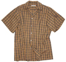 Acne Studios FW23 Checked Pattern Cuban Collar Unisex Short Sleeve Shirt Brown Green BB0537-AL9 Acne Studios FW23 Checked Pattern Cuban Collar Unisex Short Sleeve Shirt Brown Green BB0537-AL9
