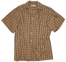 Order Acne Studios 2023秋冬格纹古巴领男女同款短袖衬衫棕绿配色 BB0537-AL9