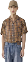 Purchase Acne Studios 2023秋冬格纹古巴领男女同款短袖衬衫棕绿配色 BB0537-AL9