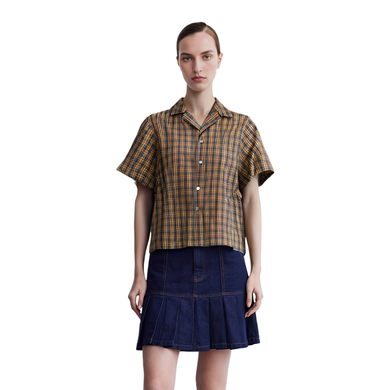 Details for Acne Studios FW23 綠棕格紋古巴領短袖襯衫 男女款 BB0537-AL9