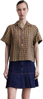 Details for Acne Studios 2023秋冬格纹古巴领男女同款短袖衬衫棕绿配色 BB0537-AL9