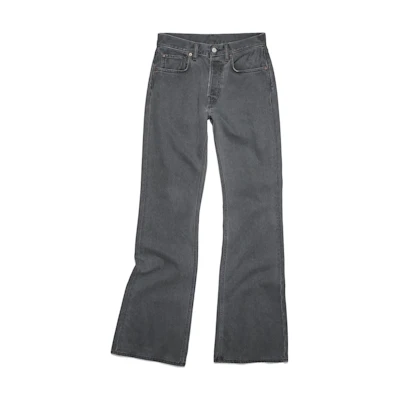 Acne Studios FW23 Cleanfit Vintage Washed Mid-Rise Flared Jeans 1992M Men Dark Grey B00306-AA3