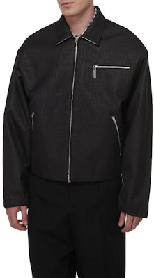 Acne Studios FW23 Denim Collared Zip-Up Oversized Black Jacket for Men. B90686-BLACK Lookbook Acne Studios FW23 Denim Collared Zip-Up Oversized Black Jacket for Men. B90686-BLACK