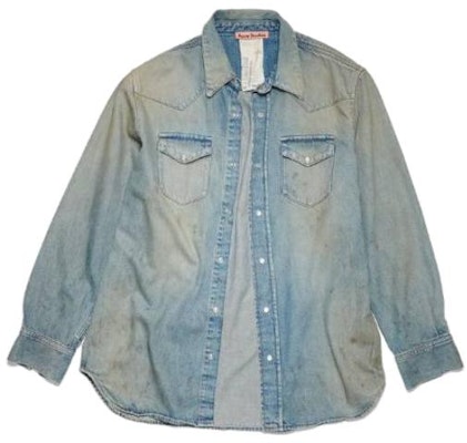 Acne Studios FW23 復古藍牛仔襯衫 男女款式 BB0526-AUZ050 Buy Acne Studios FW23 復古藍牛仔襯衫 男女款式 BB0526-AUZ050