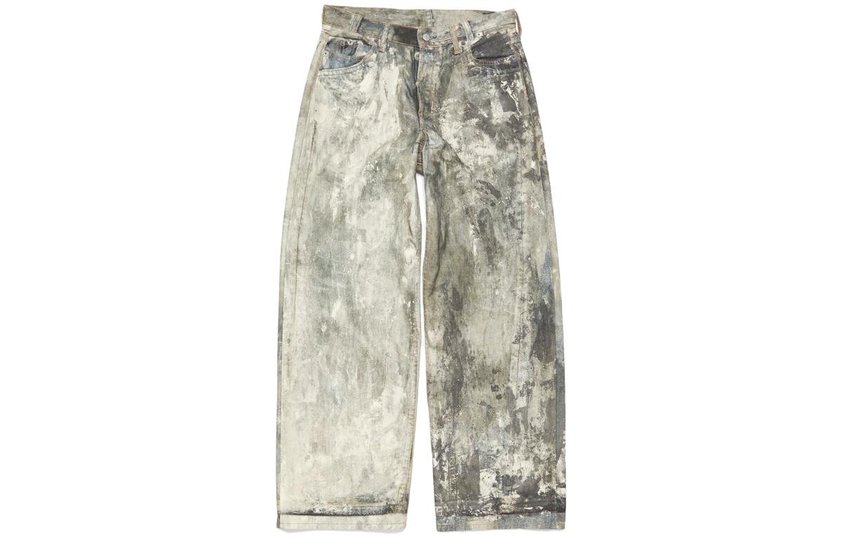 Order Acne Studios FW23 Jeans de Tiro Bajo Pierna Ancha Lavado Sucio Gris Frío Hombre. A00410-AAA