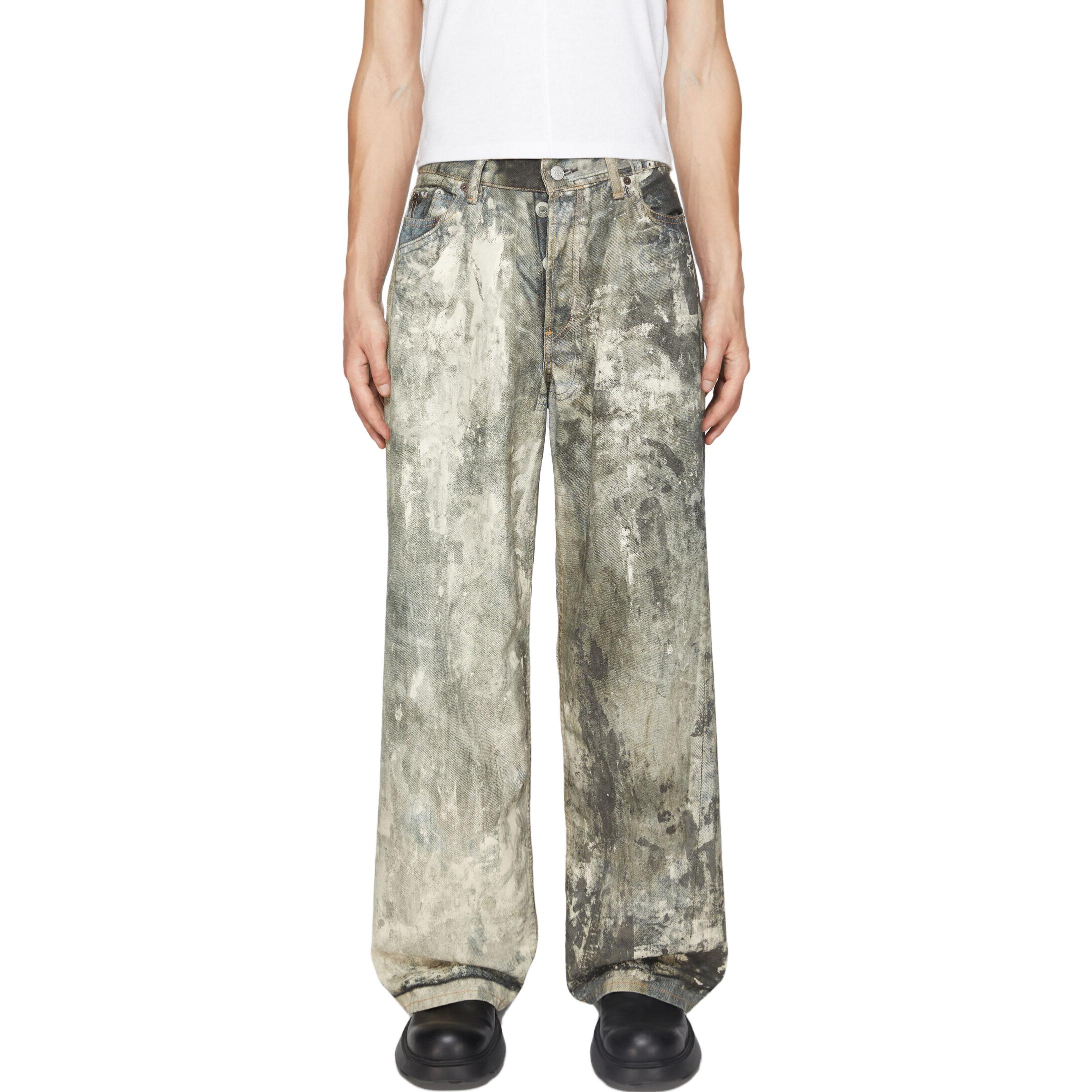 Lookbook Acne Studios FW23 Jeans de Tiro Bajo Pierna Ancha Lavado Sucio Gris Frío Hombre. A00410-AAA