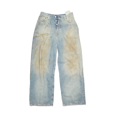Acne Studios FW23 Dirty Washed Baggy Denim Jeans Unisex Blue. C00054-863