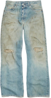 Acne Studios FW23蓝色做旧脏洗中腰阔腿牛仔裤。 B00317-AUZ Order Acne Studios FW23蓝色做旧脏洗中腰阔腿牛仔裤。 B00317-AUZ