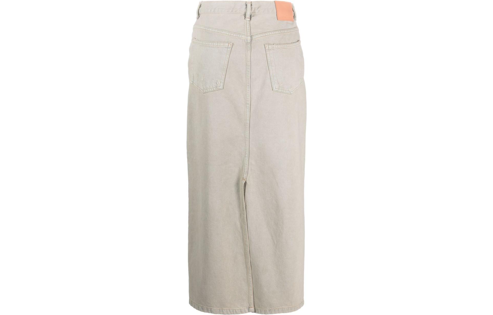 Lookbook Acne Studios FW23 卡其色流苏休闲长裙磨破设计 AF0373