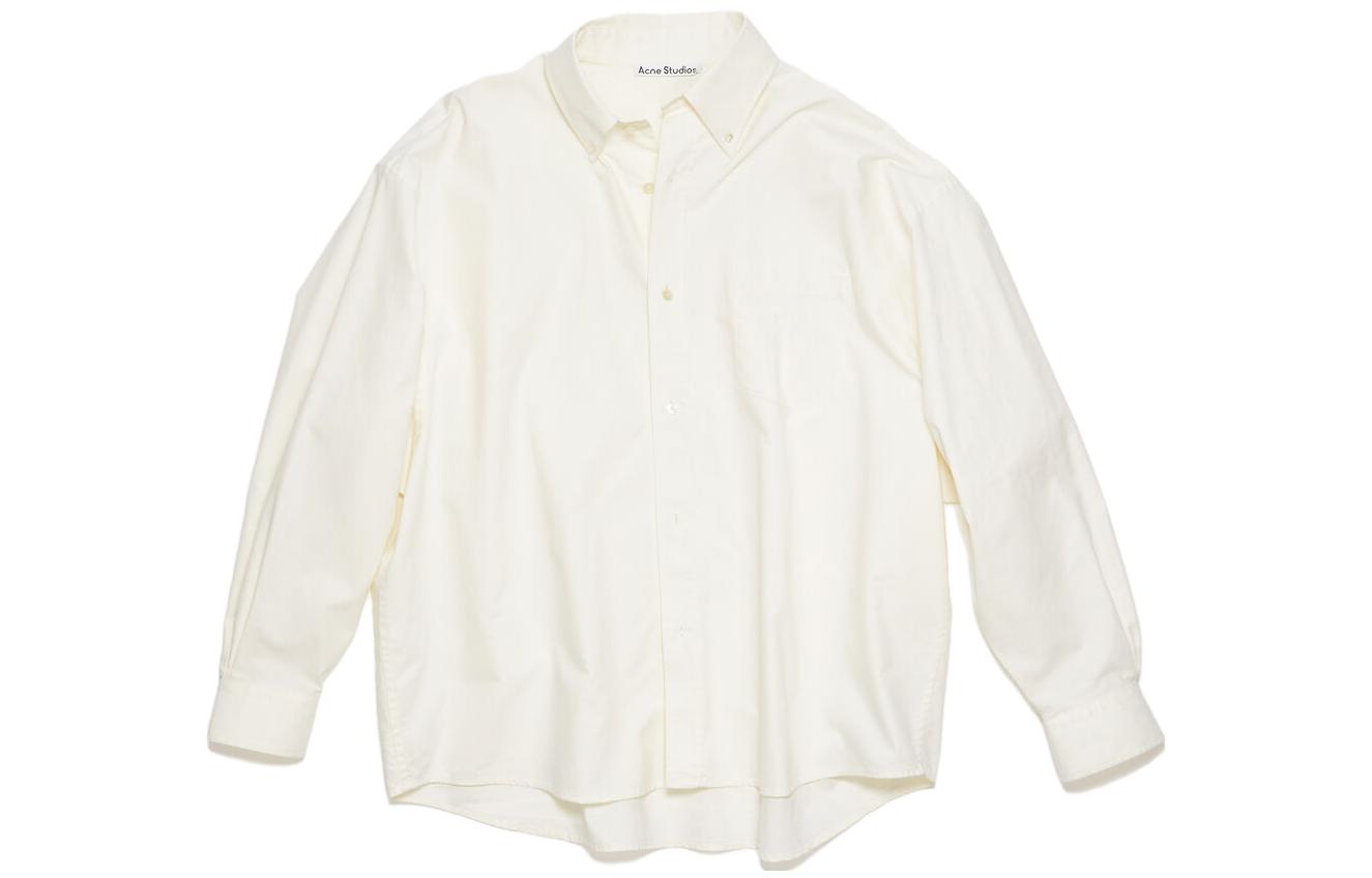 Acne Studios FW23 Embroidered Logo Long Sleeve Shirt Gray White BB0535-AEG