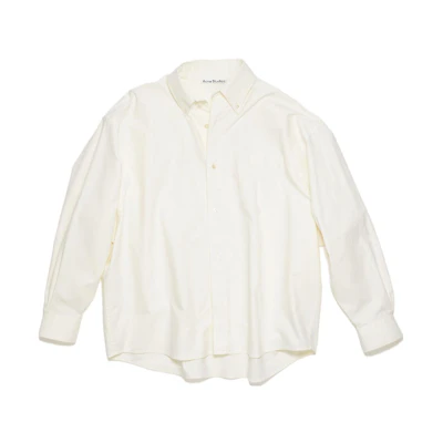 Acne Studios FW23 Embroidered Logo Long Sleeve Shirt Gray White BB0535-AEG