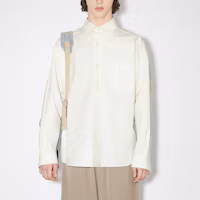 Lookbook Acne Studios 2023秋冬灰白刺绣标志长袖衬衫 BB0535-AEG