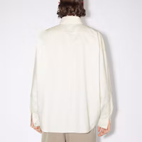 Shop Acne Studios 2023秋冬灰白刺绣标志长袖衬衫 BB0535-AEG