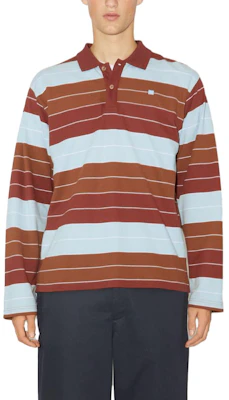 아크네 스튜디오 FW23 페이스 컬러블록 스트라이프 오버핏 롱슬리브 폴로 - 유니섹스 레드 CL0256-DKF Lookbook 아크네 스튜디오 FW23 페이스 컬러블록 스트라이프 오버핏 롱슬리브 폴로 - 유니섹스 레드 CL0256-DKF