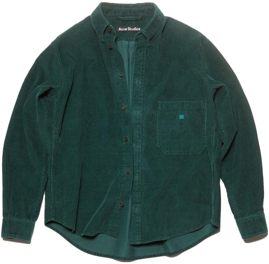 acne-studios-fw-23-face-corduroy-oversized-button-up-shirt-unisex-deep-green-c90164-djj