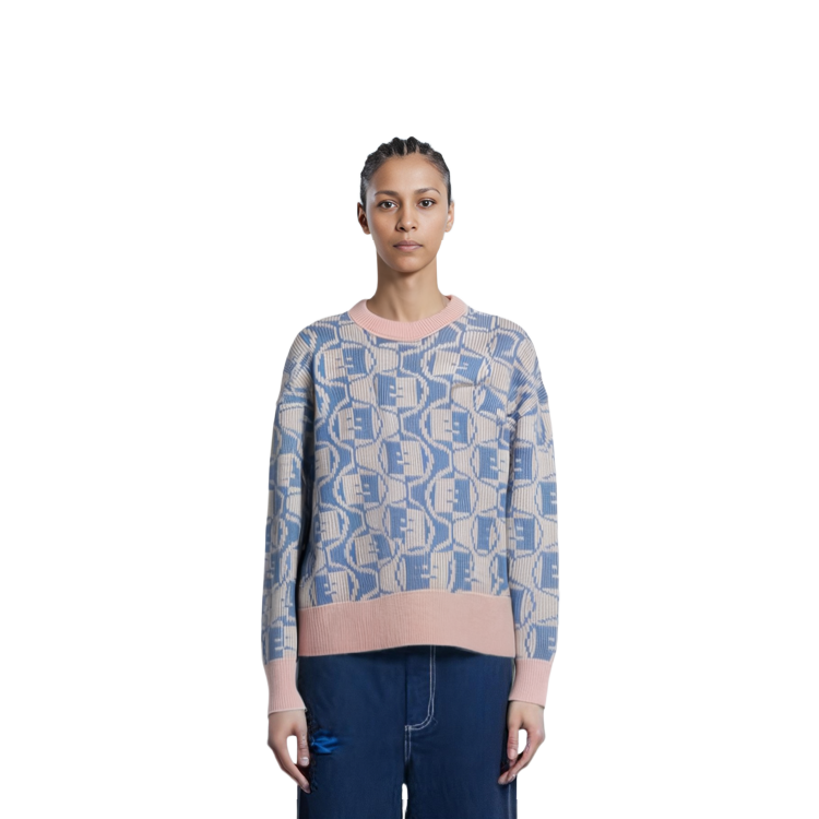 Purchase アクネ ストゥディオズ FW23 フェイス クルーネック ウール混セーター ユニセックス ライトピンク C60081-DLG