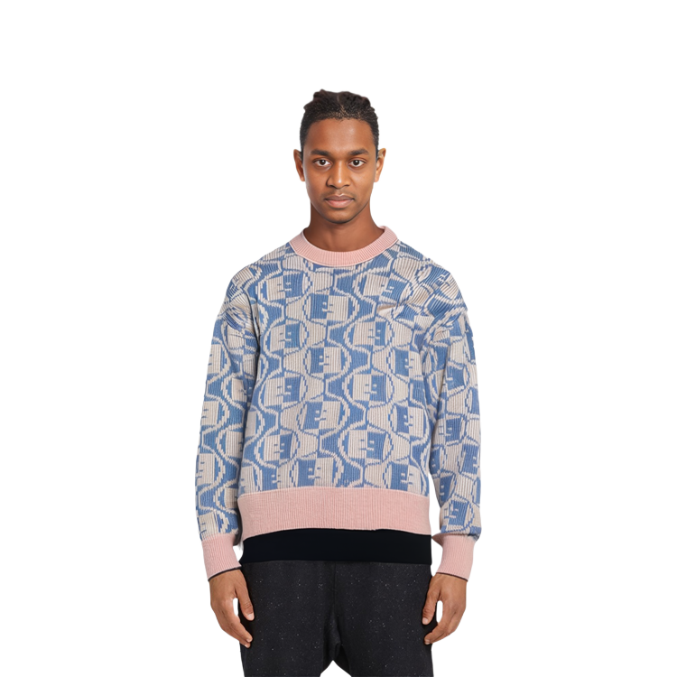 Details for アクネ ストゥディオズ FW23 フェイス クルーネック ウール混セーター ユニセックス ライトピンク C60081-DLG