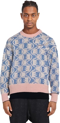 アクネ ストゥディオズ FW23 フェイス クルーネック ウール混セーター ユニセックス ライトピンク C60081-DLG Details for アクネ ストゥディオズ FW23 フェイス クルーネック ウール混セーター ユニセックス ライトピンク C60081-DLG