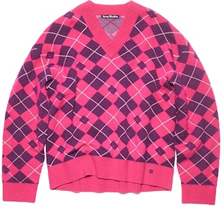 Acne Studios FW23 菱形臉V領羊毛毛衣中性款 - 亮粉色 C60086-DKC Buy Acne Studios FW23 菱形臉V領羊毛毛衣中性款 - 亮粉色 C60086-DKC