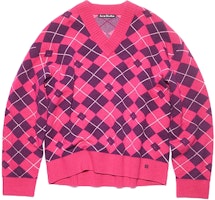 Acne Studios FW23 Sweater Wool V-Neck Unisex - Bright Pink C60086-DKC Order Acne Studios FW23 Sweater Wool V-Neck Unisex - Bright Pink C60086-DKC