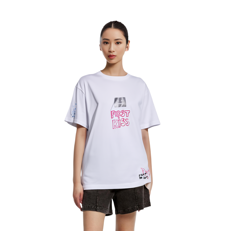 Purchase 아크네 스튜디오 FW23 페이스 이모지 그래픽 화이트 유니섹스 크루넥 티셔츠. CL0210-183