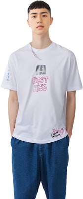 Acne Studios FW23 Kaos Unisex Grafik Emoji Wajah Putih. CL0210-183 Details for Acne Studios FW23 Kaos Unisex Grafik Emoji Wajah Putih. CL0210-183