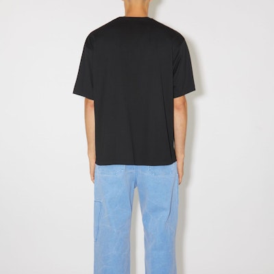 Acne Studios FW23 Face Logo Oversized Black Cotton Unisex T-Shirt. CL0257-900 Shop Acne Studios FW23 Face Logo Oversized Black Cotton Unisex T-Shirt. CL0257-900