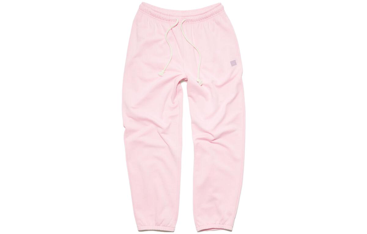 Acne Studios FW23 Face Logo Patch Wide-Leg Knit Sweatpants Unisex Light Pink. CK0078-AD4