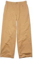Order Acne Studios FW23 笑臉補丁寬鬆拉鍊長褲 男女款駝色棕色褲子。 CK0099-640
