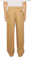 Shop Acne Studios FW23 笑臉補丁寬鬆拉鍊長褲 男女款駝色棕色褲子。 CK0099-640