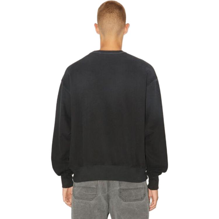 Shop Acne Studios FW23 Face Logo Unisex Oversized Black Cotton Crewneck Sweatshirt. CI0157-AFH