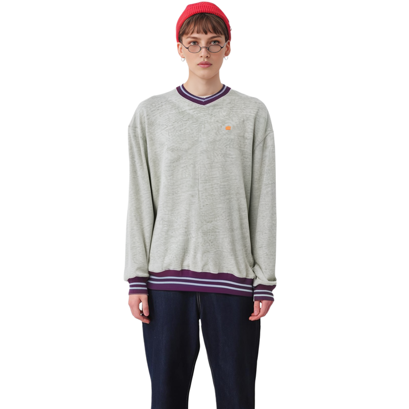 Details for Acne Studios FW23 多色大理石臉 V 領套頭衫 男女款。 CI0158-CC3